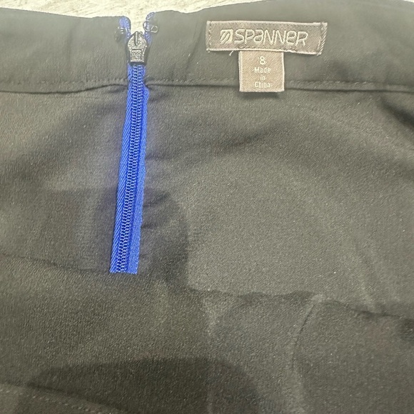 Spanner Black & Blue Mini Skirt - Size 8 - Geometric Design, Lined - Picture 2 of 4